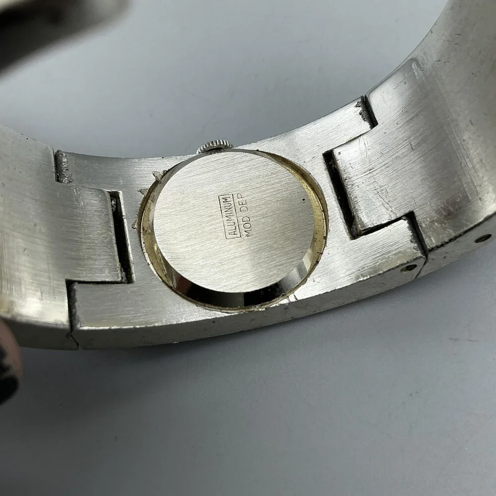 Vintage Baroness Womens Watch 23mm Enamel Cuff Manual NON WWORKING For Parts